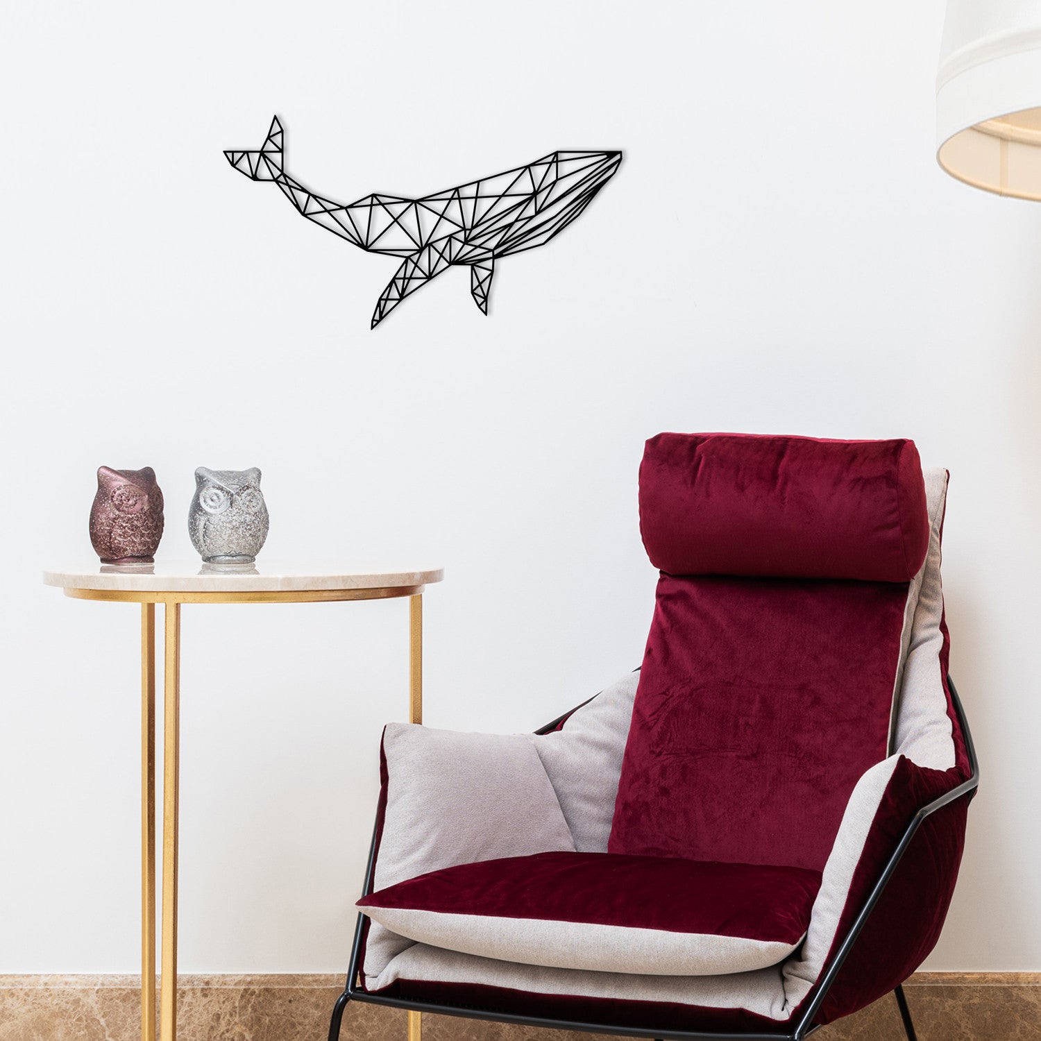 Acessório de parede decorativo de metal preto elegante, 56 x 31 cm | 100% metal, 1,2 mm de espessura | Perfeito para decoração moderna e arte de parede exclusiva