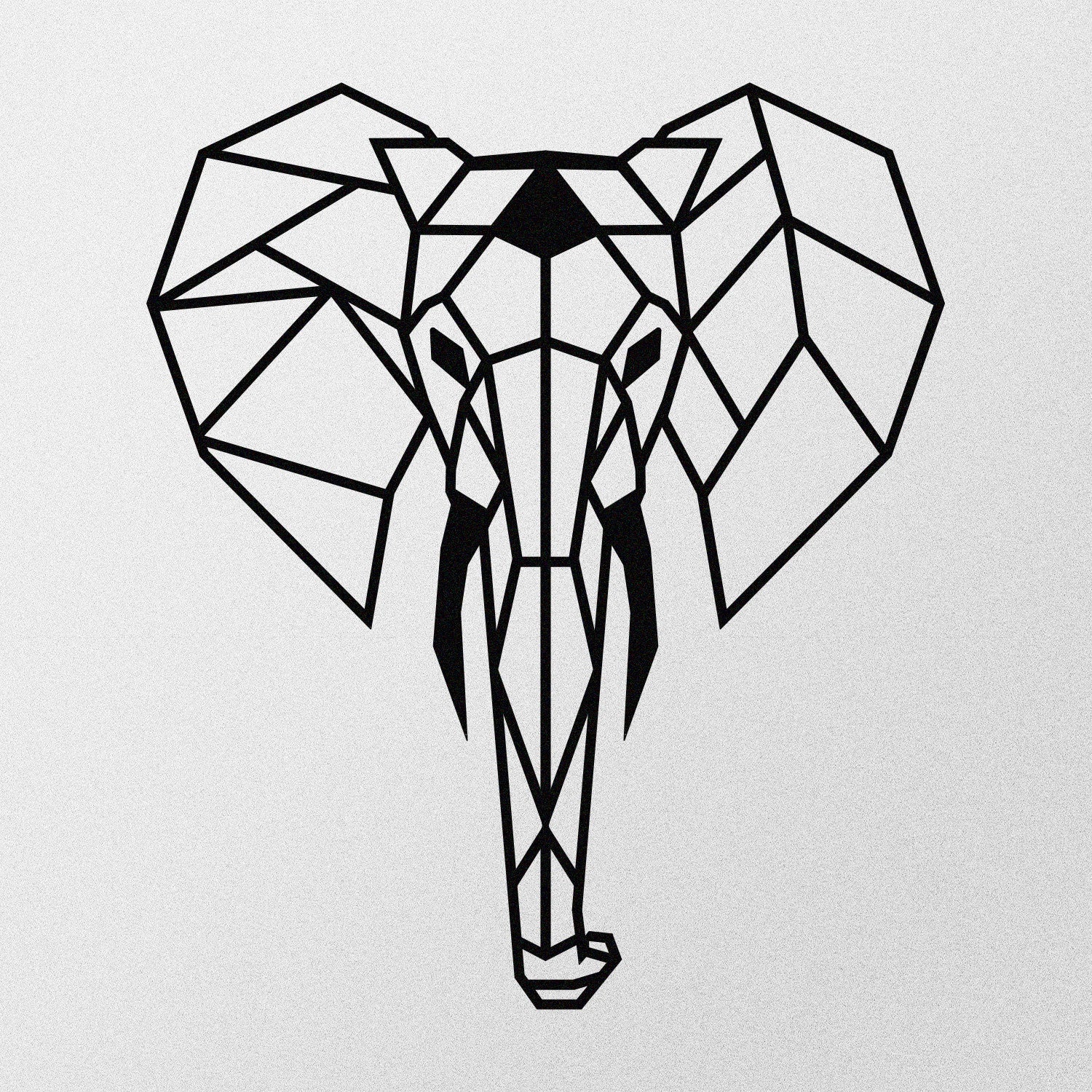 Decoração de Parede Elefante 100% Metal – Preto, 45 x 52 cm