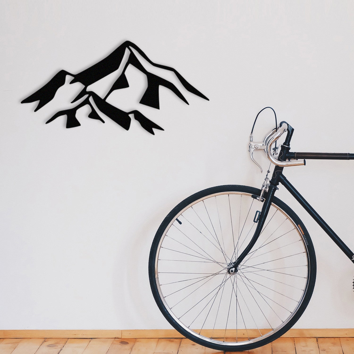 Montanha 1 — Decoração de Parede em Metal Preto (100% metal, 80 x 40 cm)