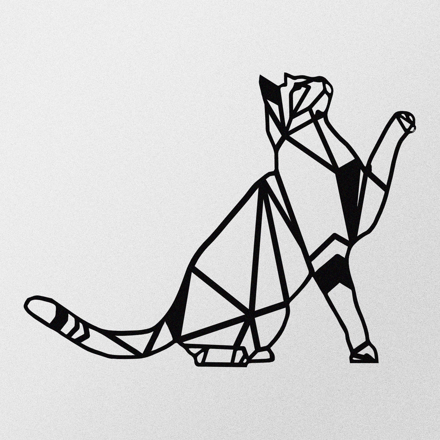 Decoração de Parede em Metal 100% — Silhueta de Gato, Preto, 51x36 cm