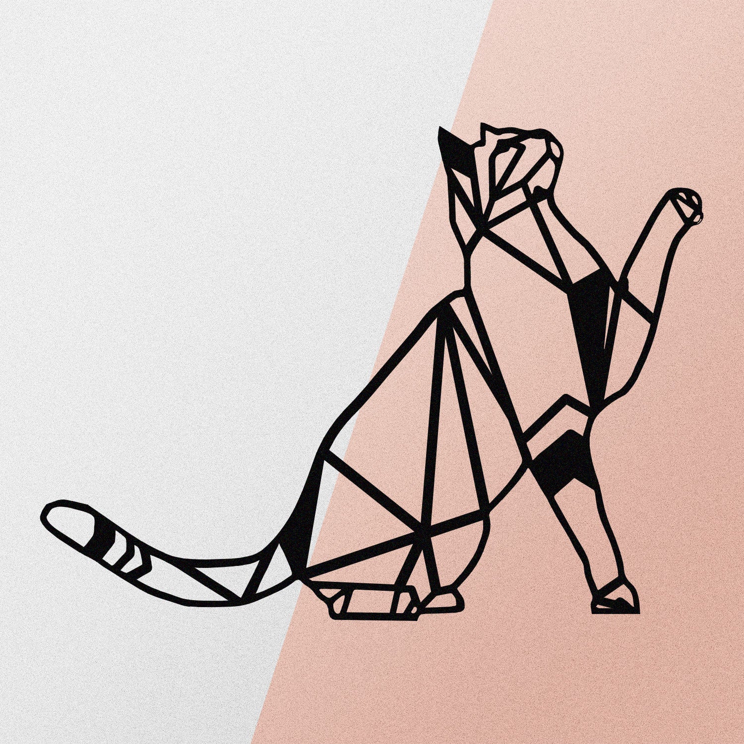 Decoração de Parede em Metal 100% — Silhueta de Gato, Preto, 51x36 cm