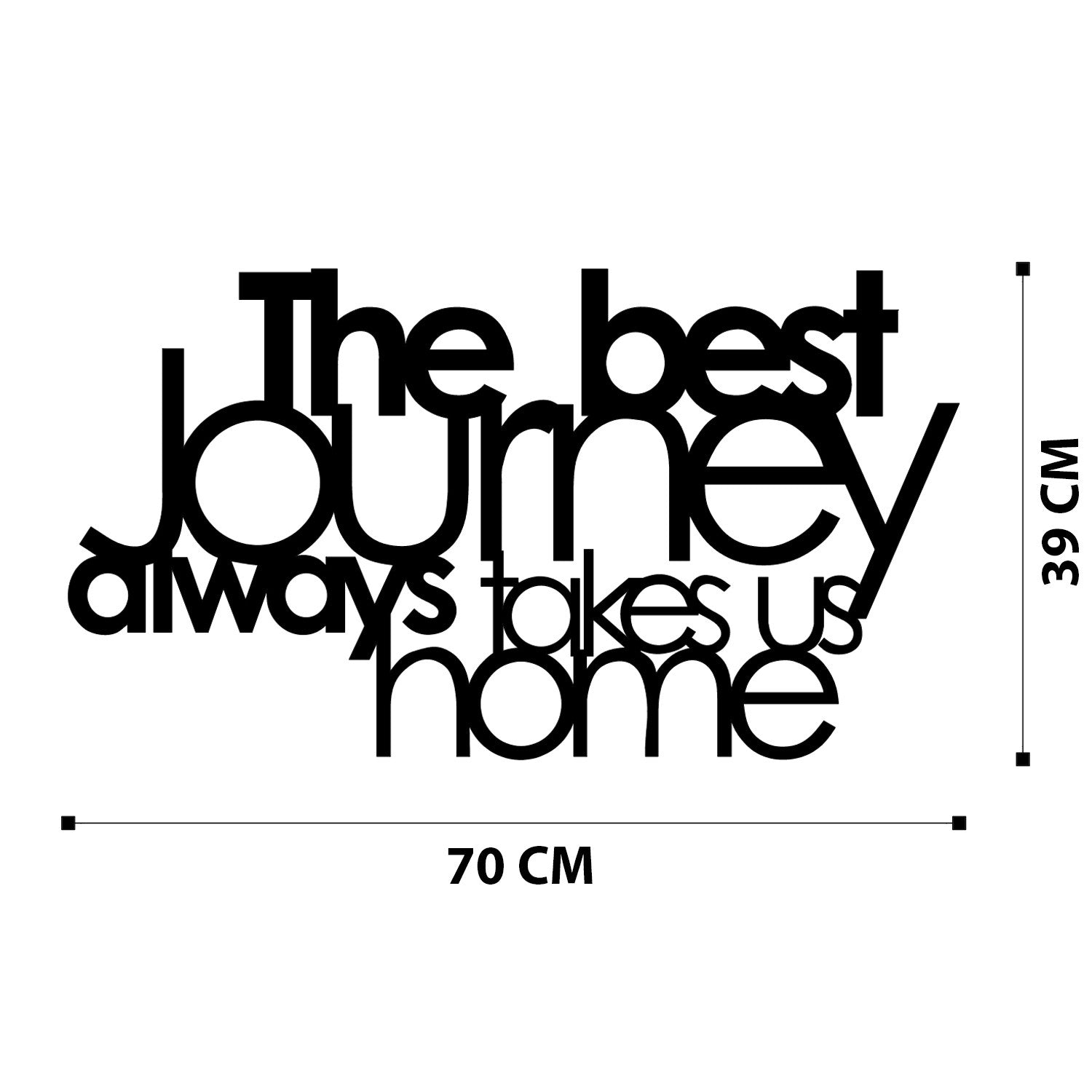 The Best Lourney Always – Acessório Decorativo de Parede em Metal Preto 100% | 70 x 40 cm | Espessura 1,2 mm