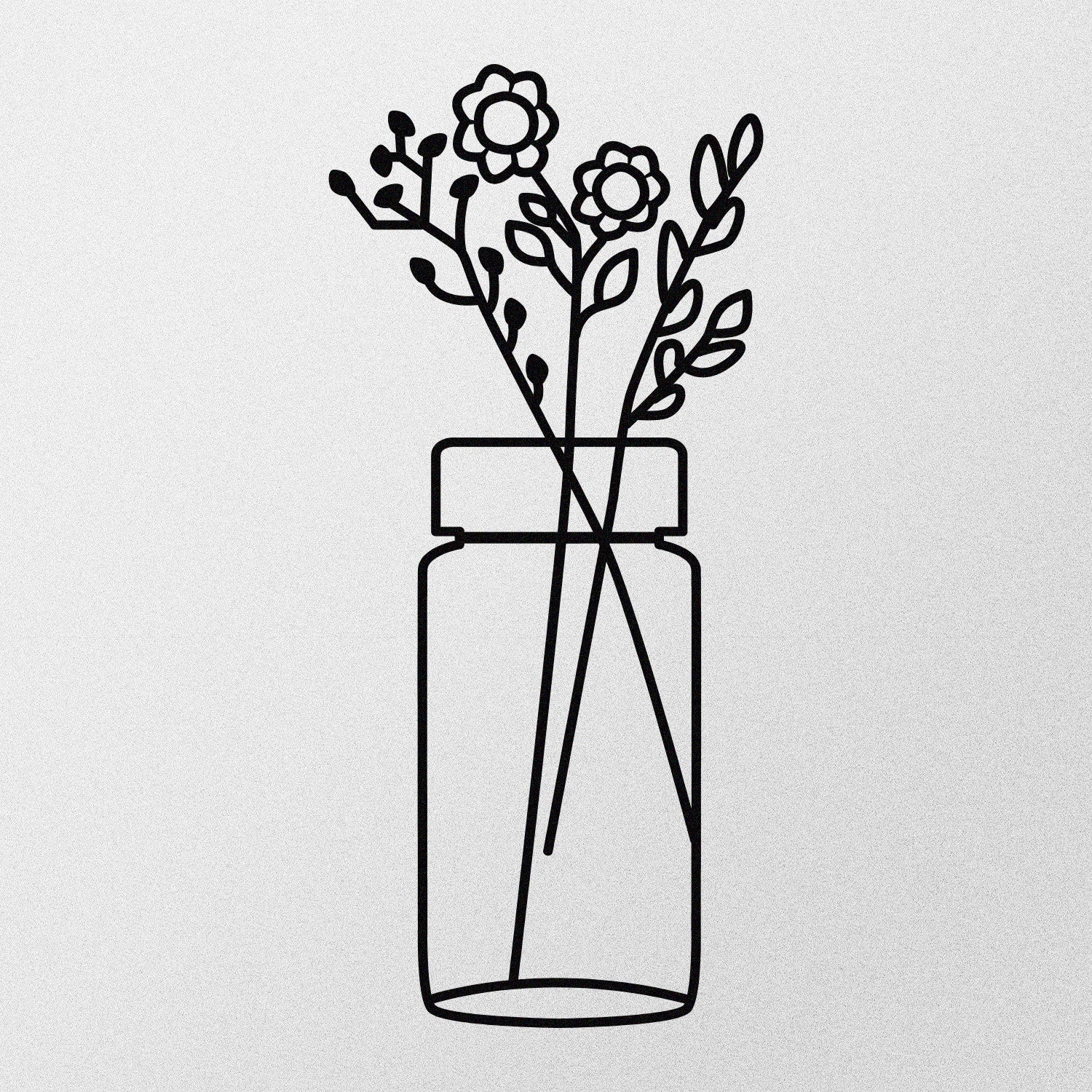 Flor 1 – Decoração de Parede em Metal Preto, 27x60 cm (100% Metal)