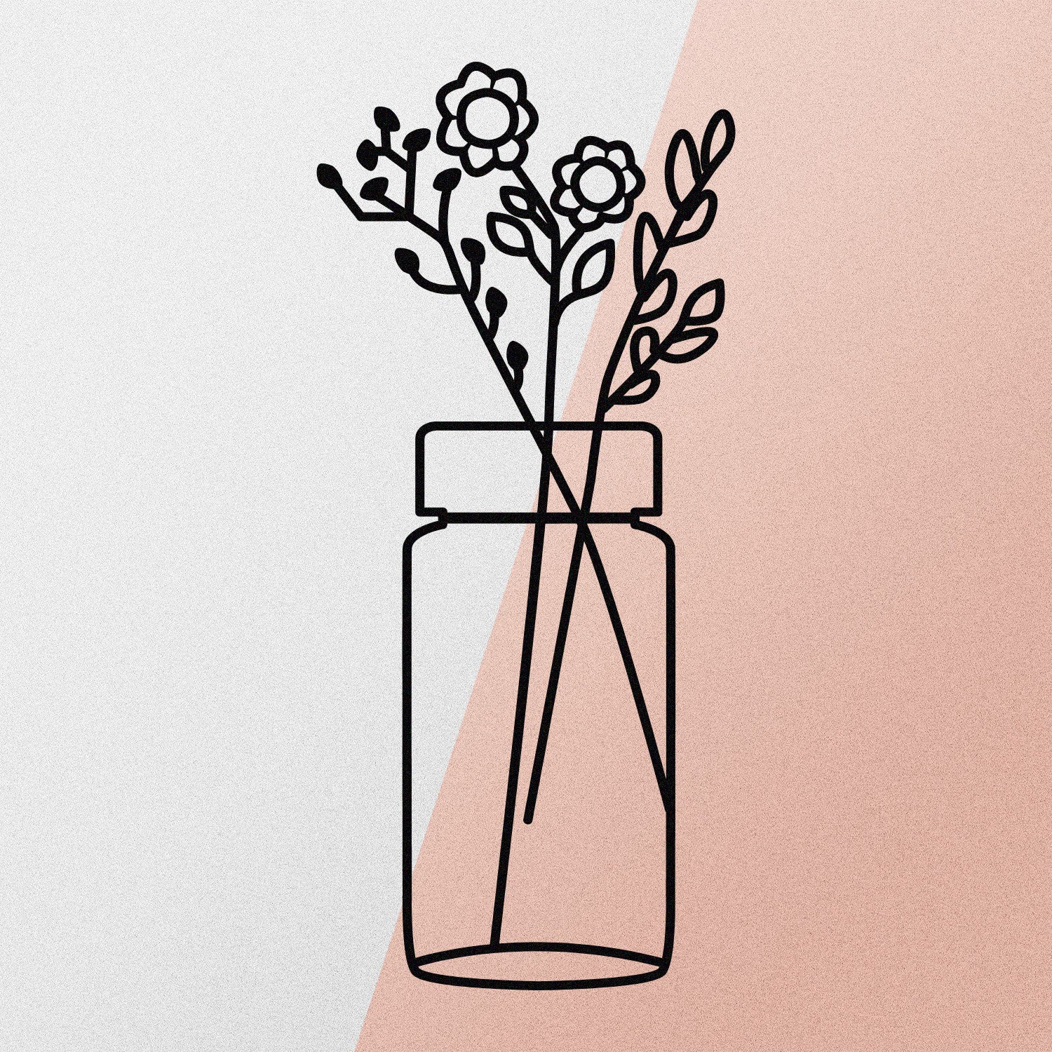 Flor 1 – Decoração de Parede em Metal Preto, 27x60 cm (100% Metal)