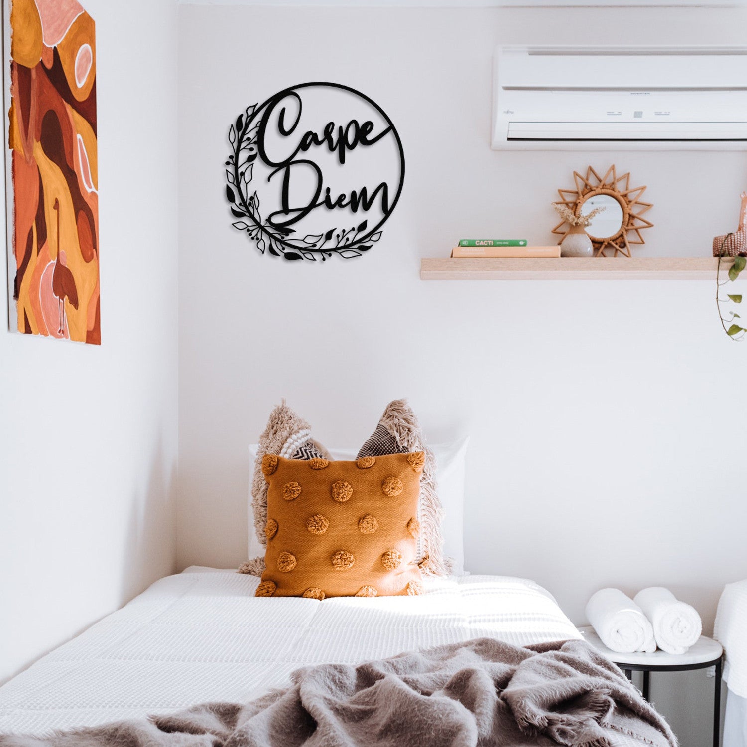 Carpe Diem — Decoração de Parede em Metal Preto 48x48 cm