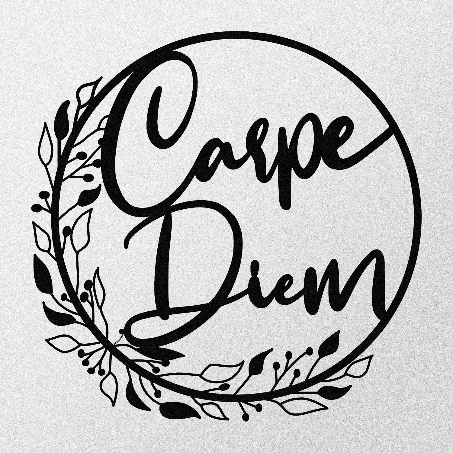 Carpe Diem — Decoração de Parede em Metal Preto 48x48 cm