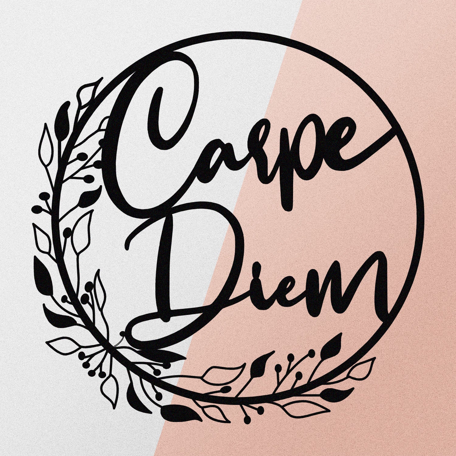 Carpe Diem — Decoração de Parede em Metal Preto 48x48 cm