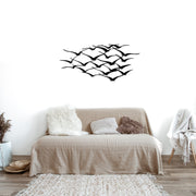Bando de Pássaros – Acessório Decorativo de Parede em Metal Preto 100% (1,2 mm), 120 x 55 cm