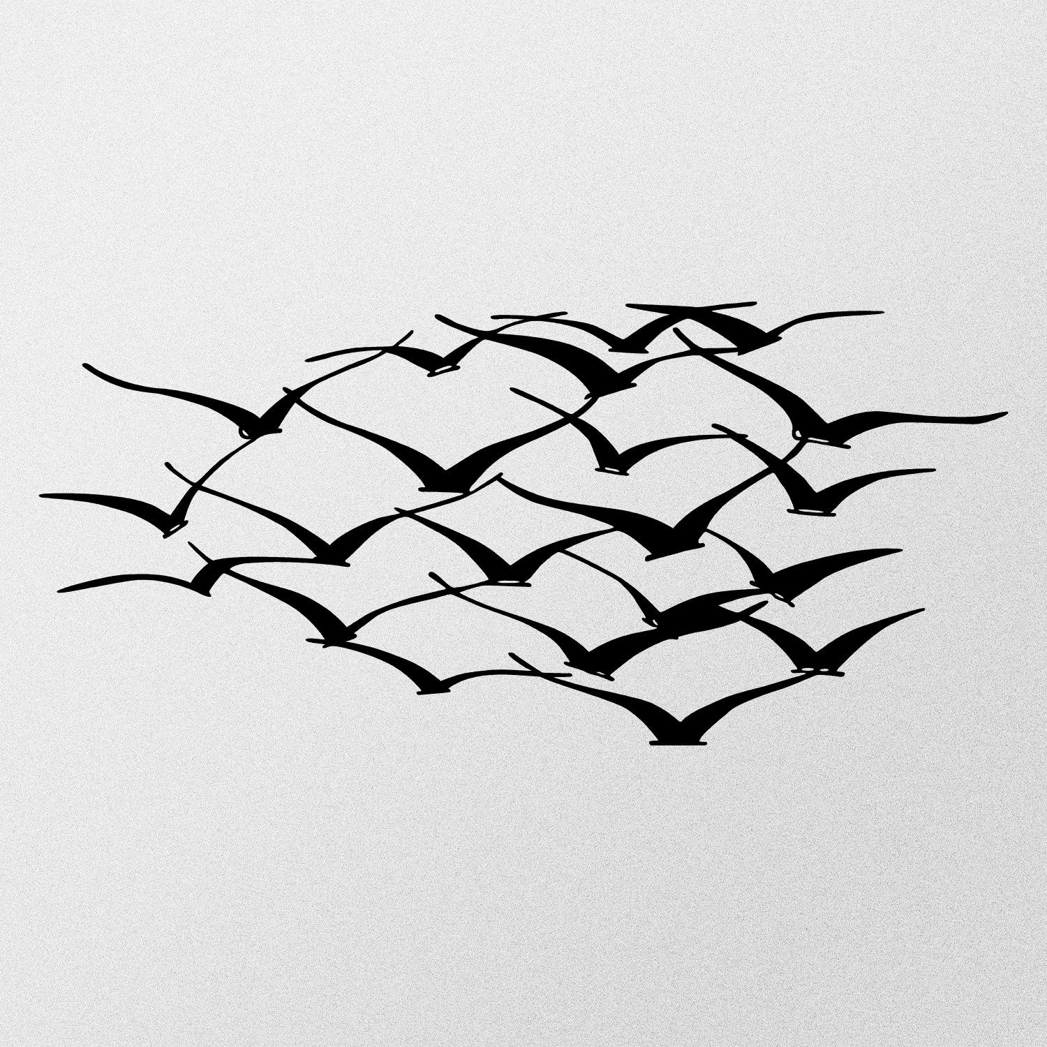 Bando de Pássaros – Acessório Decorativo de Parede em Metal Preto 100% (1,2 mm), 120 x 55 cm