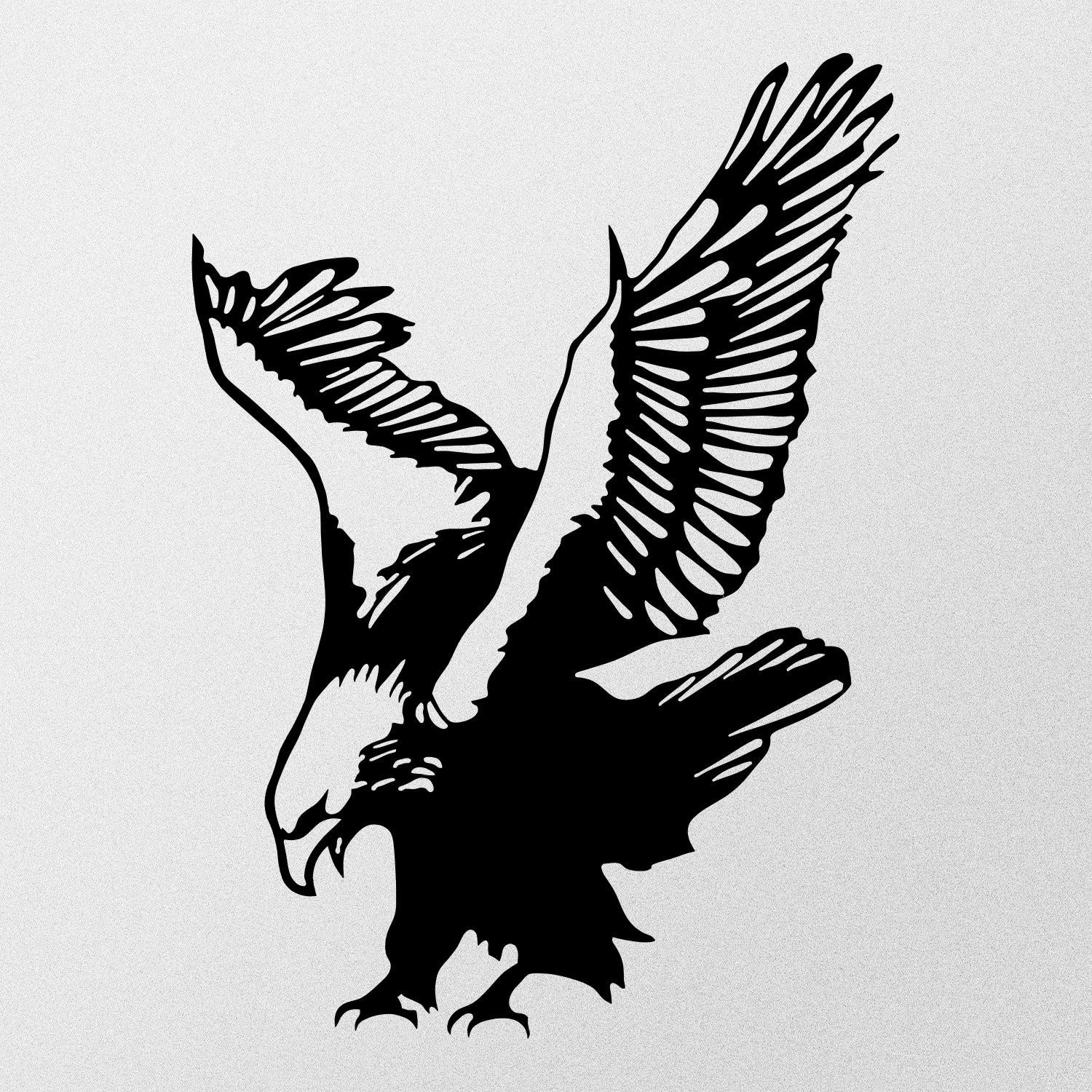Decoração de Parede Águia em Metal 100% — Preto, 40x53 cm (1,2 mm)