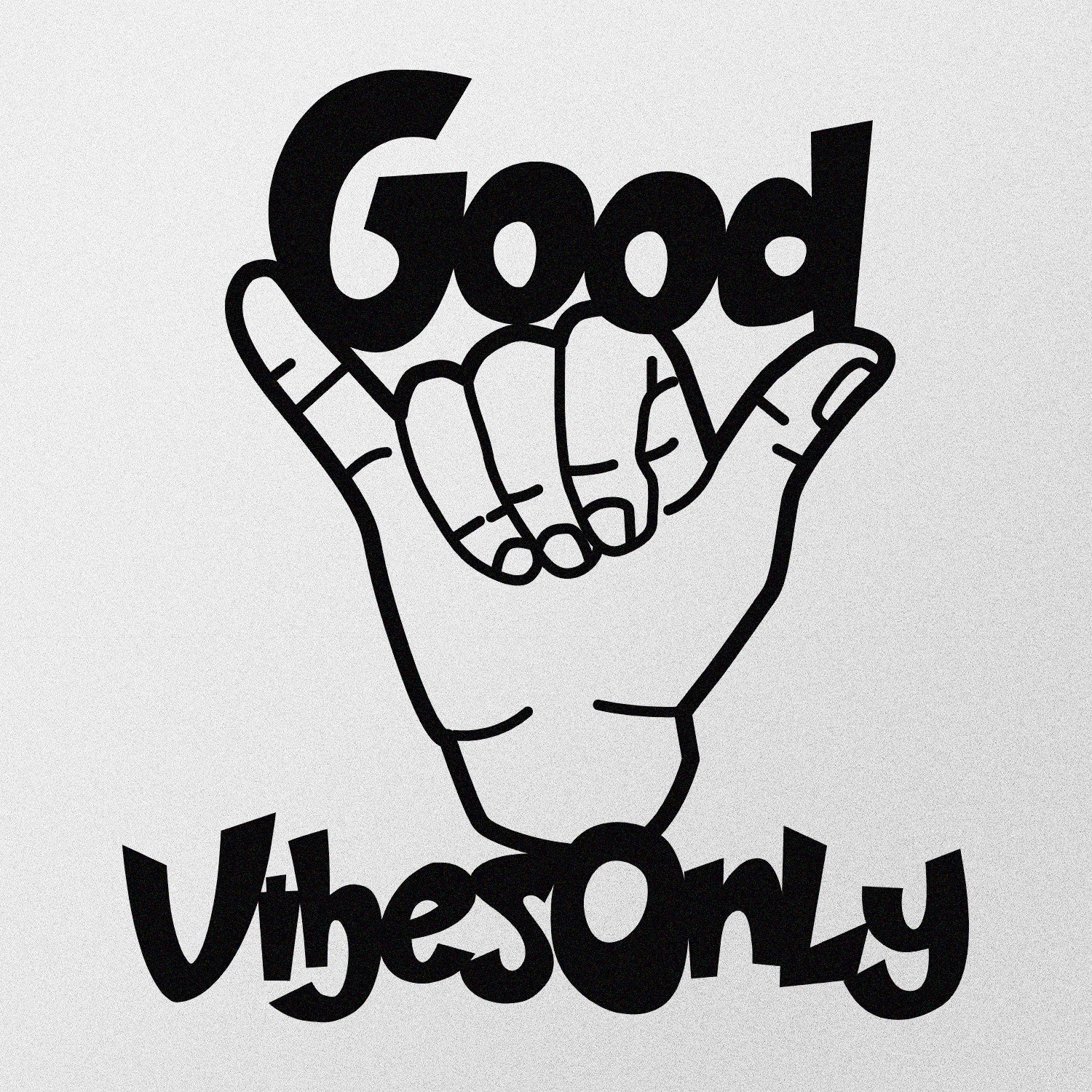 Good Vibes Only — Acessório Decorativo de Parede em Metal 100%, Preto, 52 x 58 cm