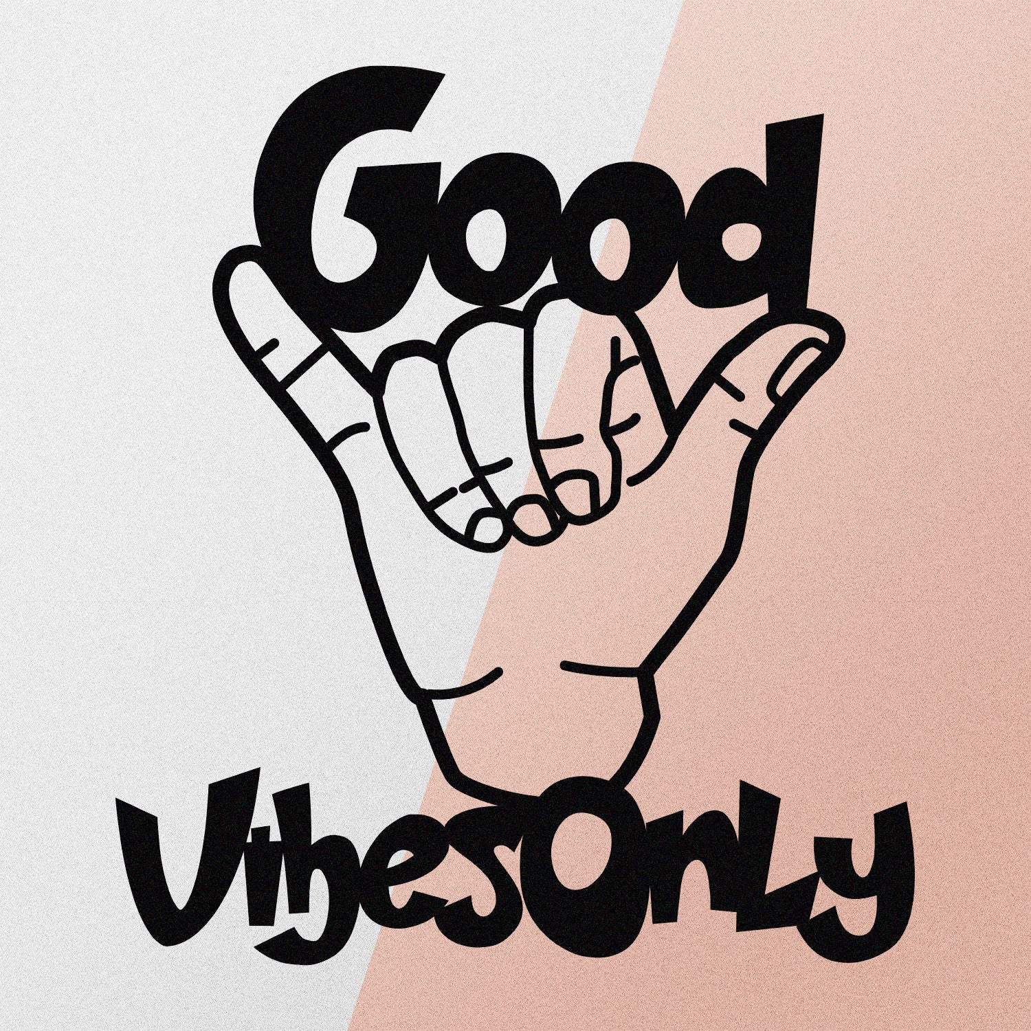 Good Vibes Only — Acessório Decorativo de Parede em Metal 100%, Preto, 52 x 58 cm