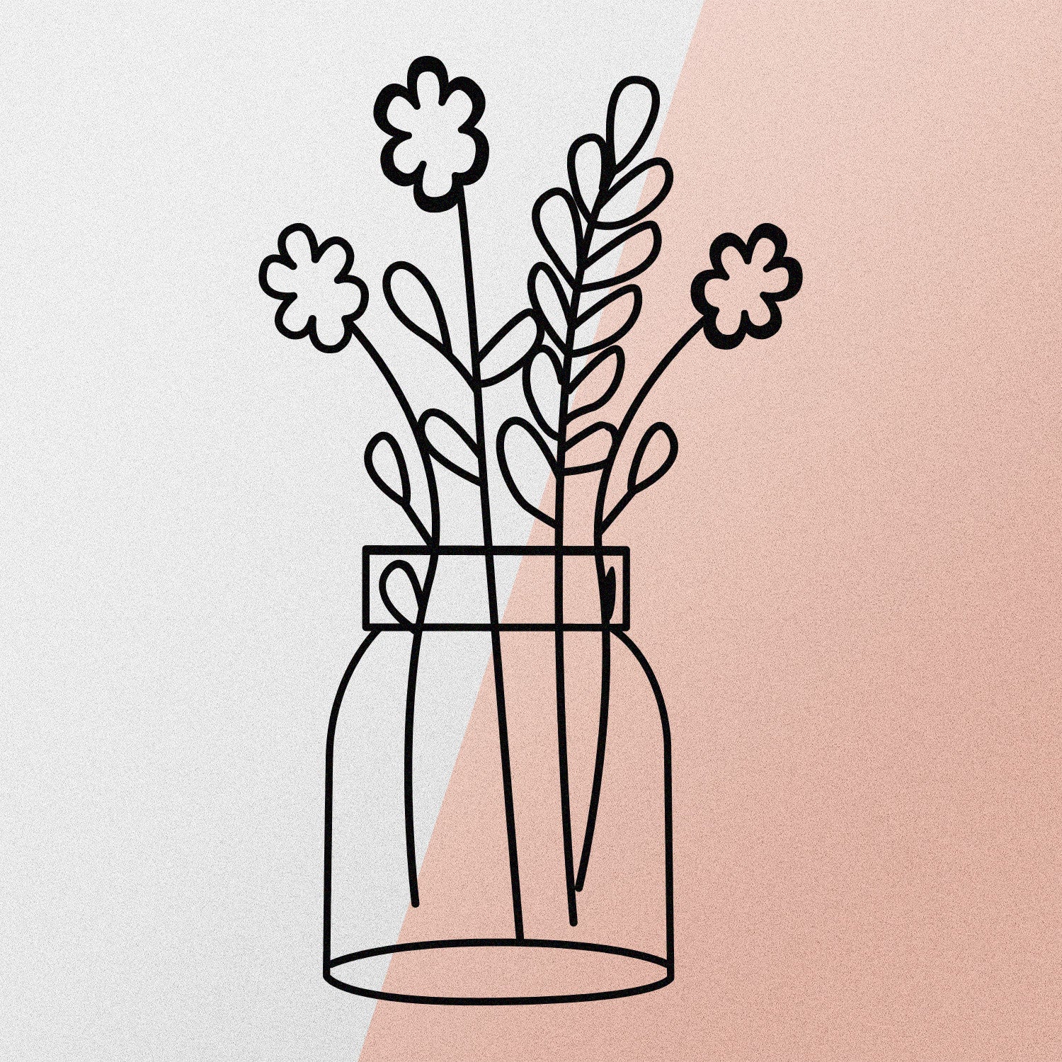 Decoração de Parede em Metal Flower 3 – Preto, 40x70 cm (100% Metal)