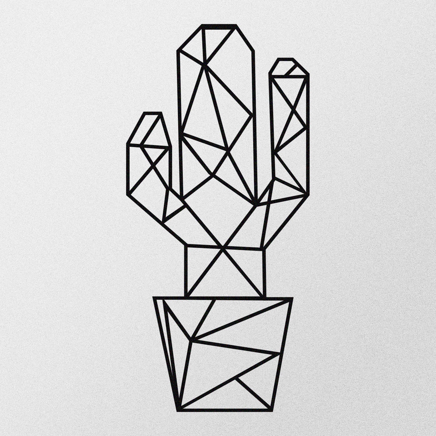 Cacto Decorativo de Parede em Metal Preto 26 x 55 cm – 100% Metal (1,2 mm)