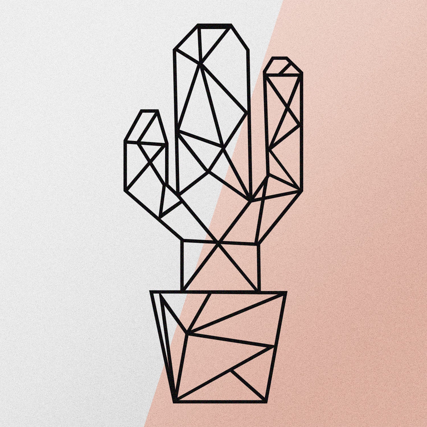 Cacto Decorativo de Parede em Metal Preto 26 x 55 cm – 100% Metal (1,2 mm)