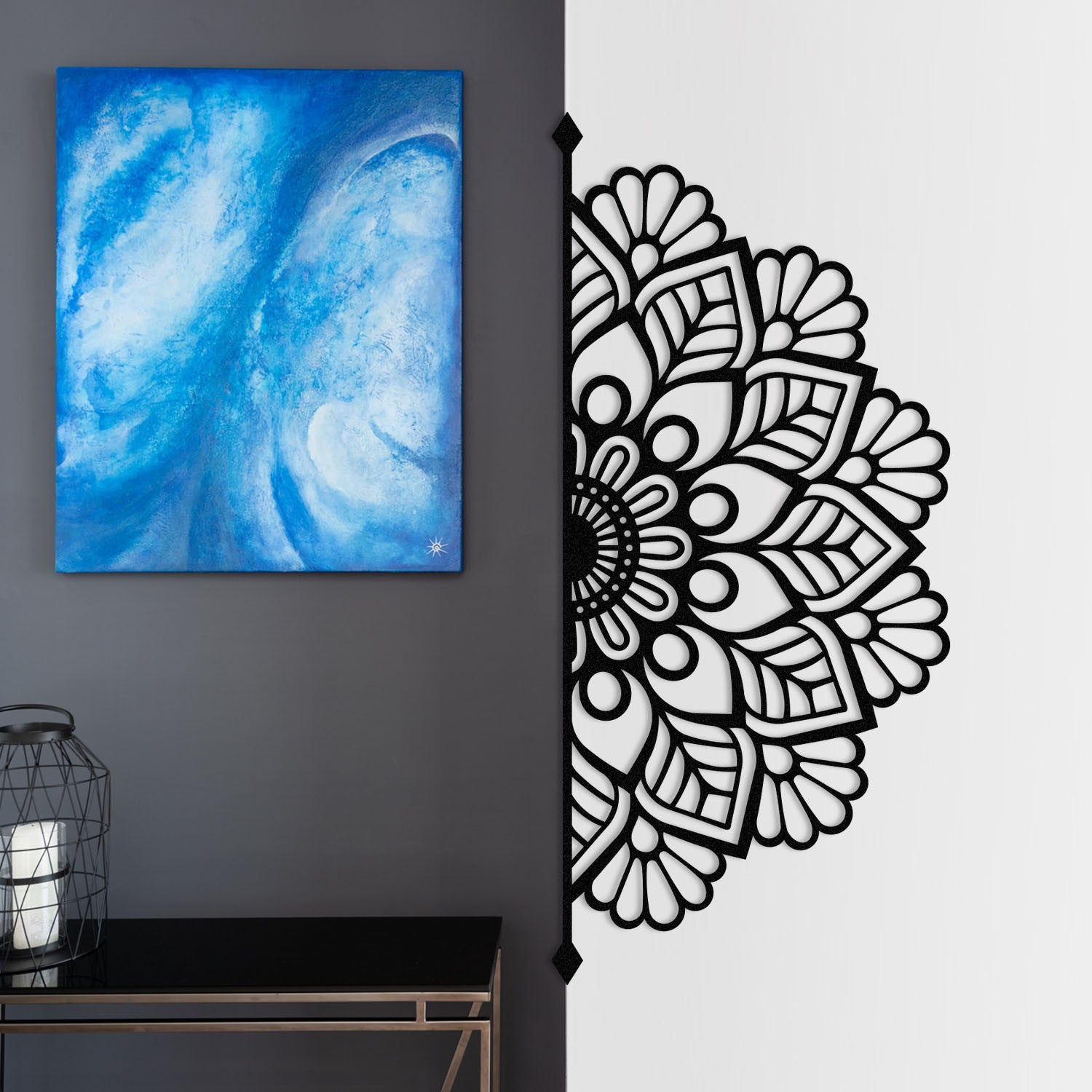 Esila Acessório Decorativo de Parede em Metal Preto 160x71 cm | 100% Metal (1,2 mm)