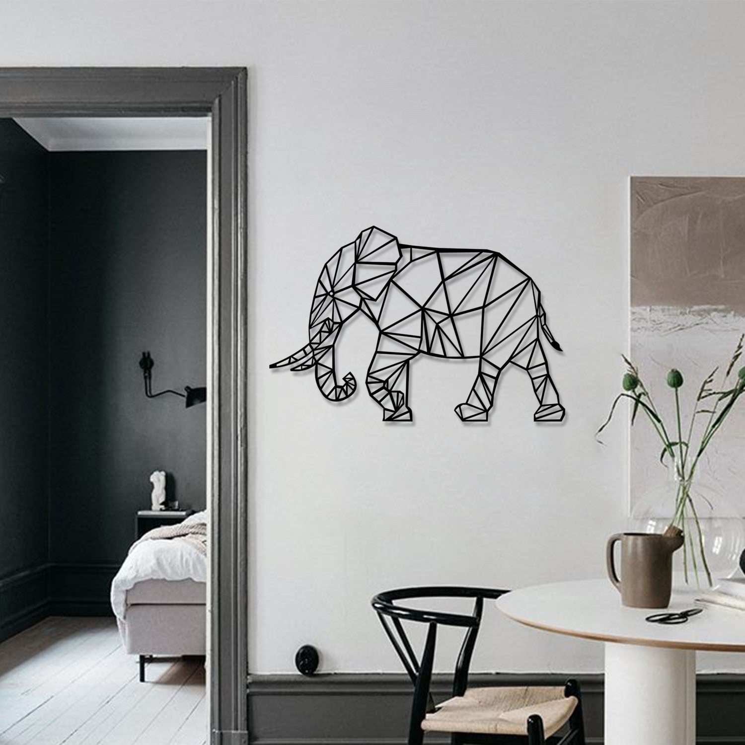 Bacio - M115 Acessório Decorativo de Parede 100% Metal, Preto (70 x 46 cm)