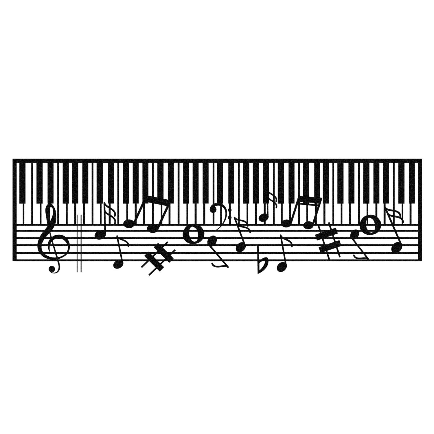 Piano M121 Acessório Decorativo de Parede em Metal Preto 70x30 cm – 100% Metal