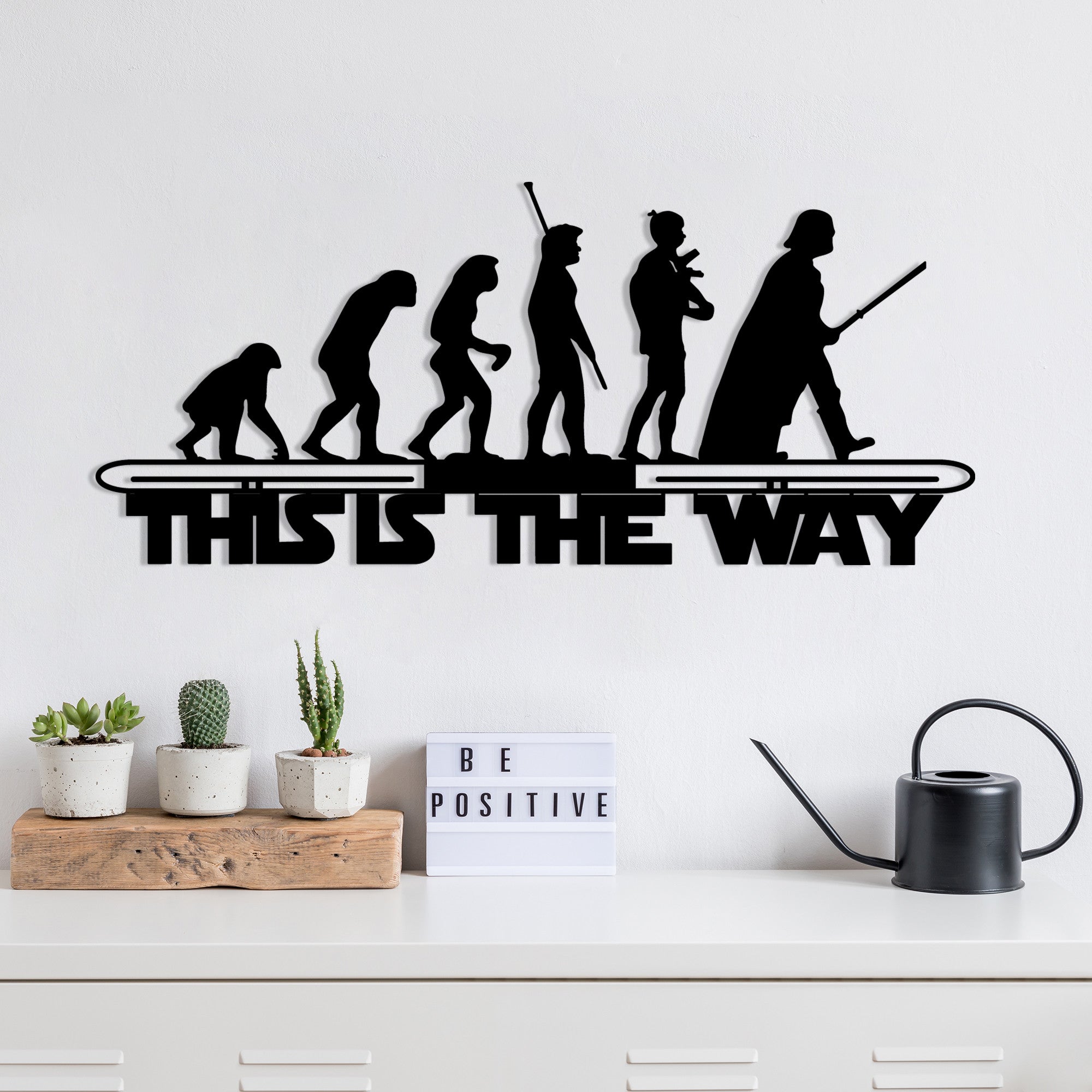Acessório de parede decorativo de metal preto elegante, 69 x 30 cm | 100% metal, 1,2 mm de espessura | Perfeito para decoração moderna e arte de parede exclusiva