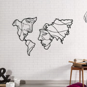 Acessório de parede decorativo de metal preto elegante, 100 x 64 cm | 100% metal, 1,2 mm de espessura | Perfeito para decoração moderna de casa e escritórios