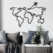 Acessório de parede decorativo de metal preto elegante, 60 x 42 cm | 100% metal, 1,2 mm de espessura | Perfeito para decoração moderna e arte de parede exclusiva