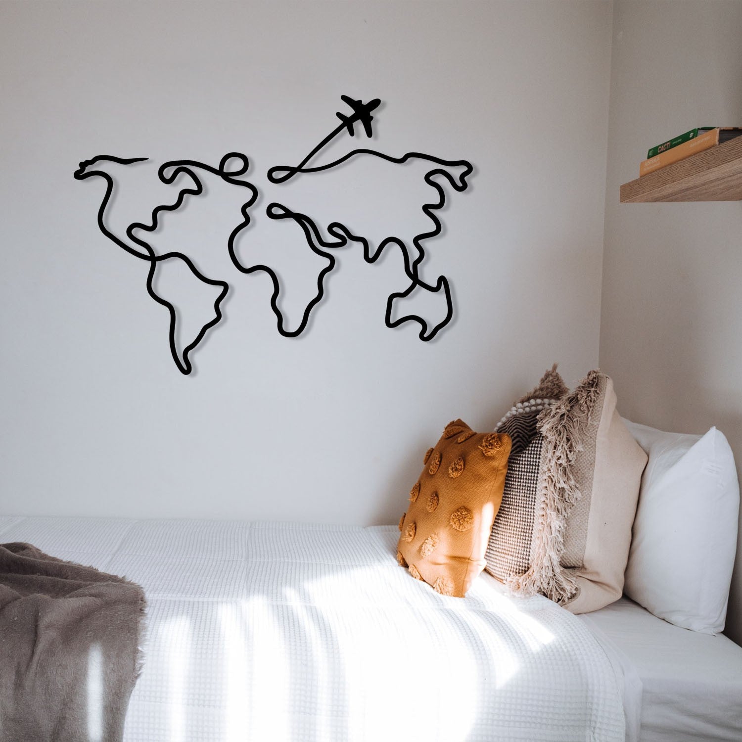 Acessório de parede decorativo de metal preto elegante, 60 x 42 cm | 100% metal, 1,2 mm de espessura | Perfeito para decoração moderna e arte de parede exclusiva