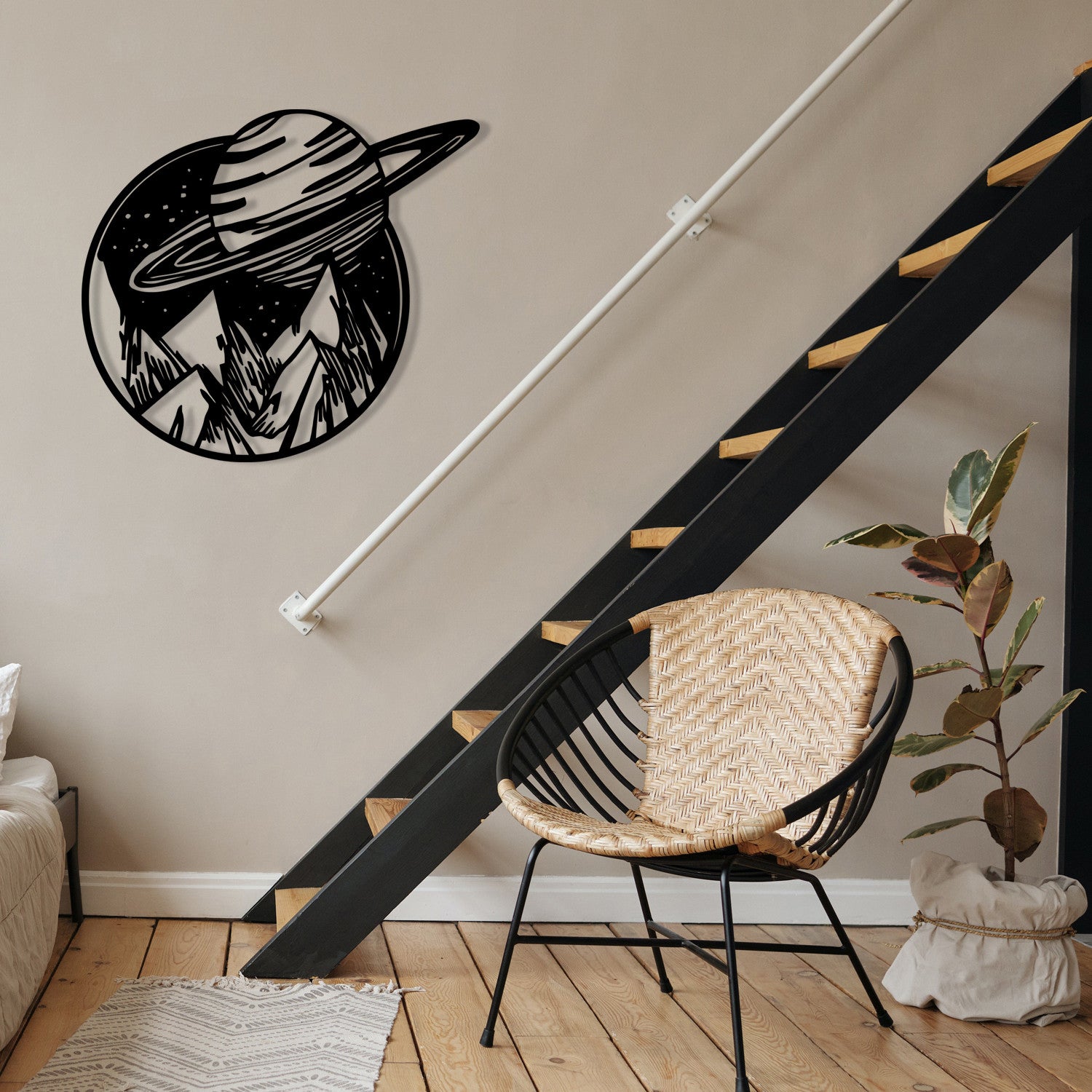 Venus — Acessório Decorativo de Parede em Metal, Preto, 56 x 50 cm (100% metal, 1,2 mm)