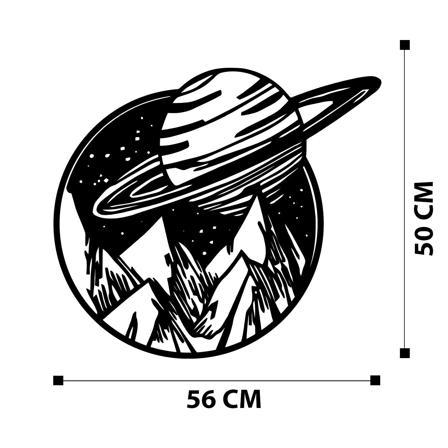 Venus — Acessório Decorativo de Parede em Metal, Preto, 56 x 50 cm (100% metal, 1,2 mm)