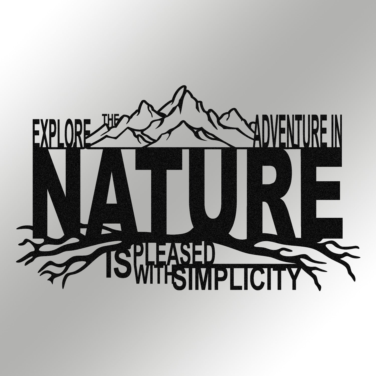 Nature – Acessório Decorativo de Parede 100% Metal, Preto, 70x42 cm