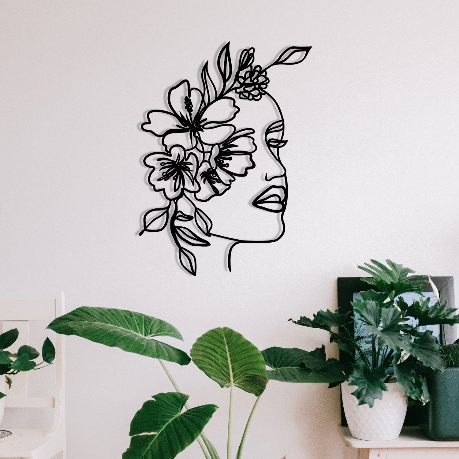 Acessório de parede decorativo de metal preto elegante, 39 x 53 cm | 100% metal, 1,2 mm de espessura | Perfeito para decoração moderna e arte de parede exclusiva