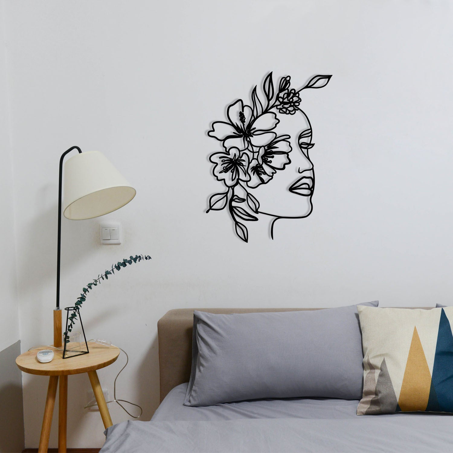 Acessório de parede decorativo de metal preto elegante, 39 x 53 cm | 100% metal, 1,2 mm de espessura | Perfeito para decoração moderna e arte de parede exclusiva