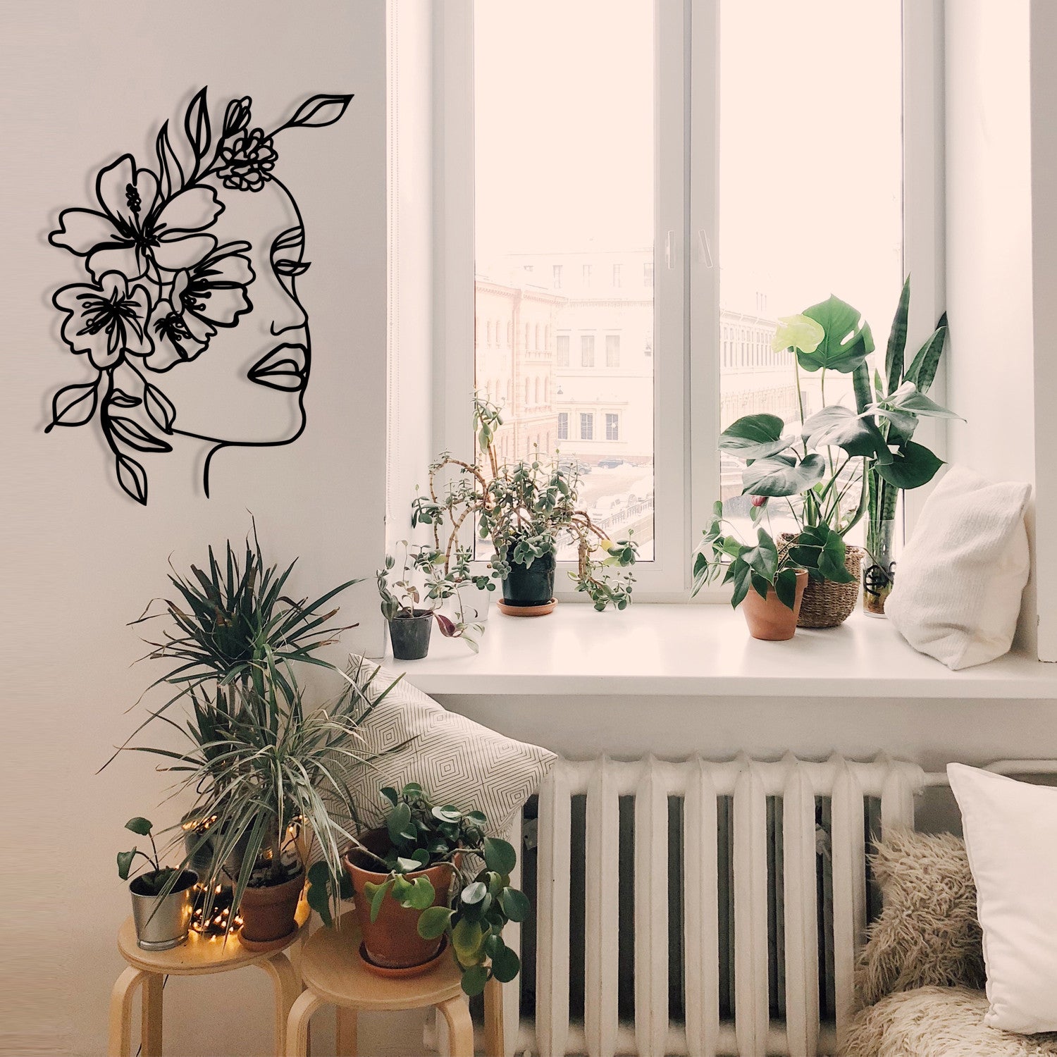 Acessório de parede decorativo de metal preto elegante, 39 x 53 cm | 100% metal, 1,2 mm de espessura | Perfeito para decoração moderna e arte de parede exclusiva