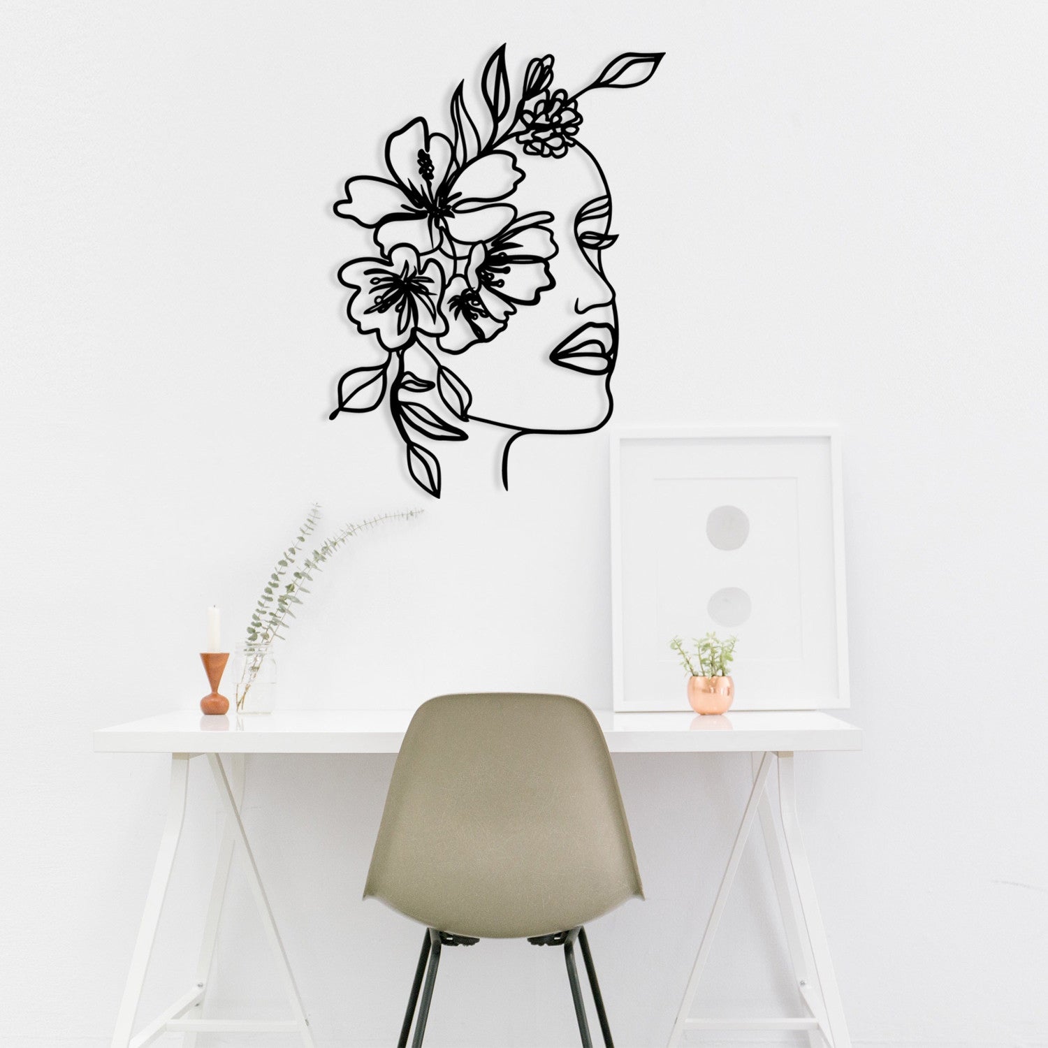 Acessório de parede decorativo de metal preto elegante, 39 x 53 cm | 100% metal, 1,2 mm de espessura | Perfeito para decoração moderna e arte de parede exclusiva