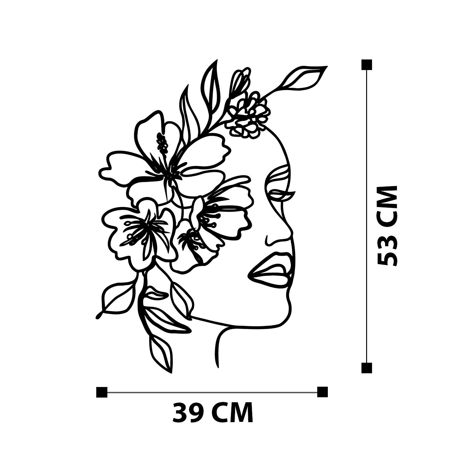 Acessório de parede decorativo de metal preto elegante, 39 x 53 cm | 100% metal, 1,2 mm de espessura | Perfeito para decoração moderna e arte de parede exclusiva