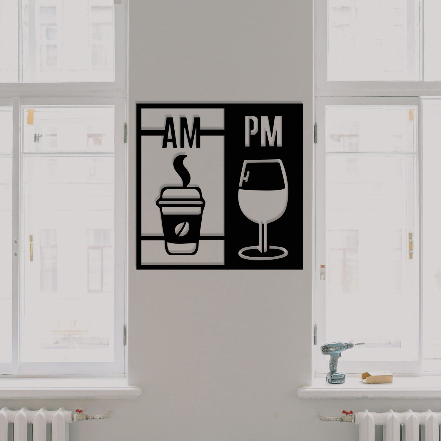 Acessório Decorativo de Parede em Metal “Selection” — Preto, 52 x 52 cm, 100% Metal
