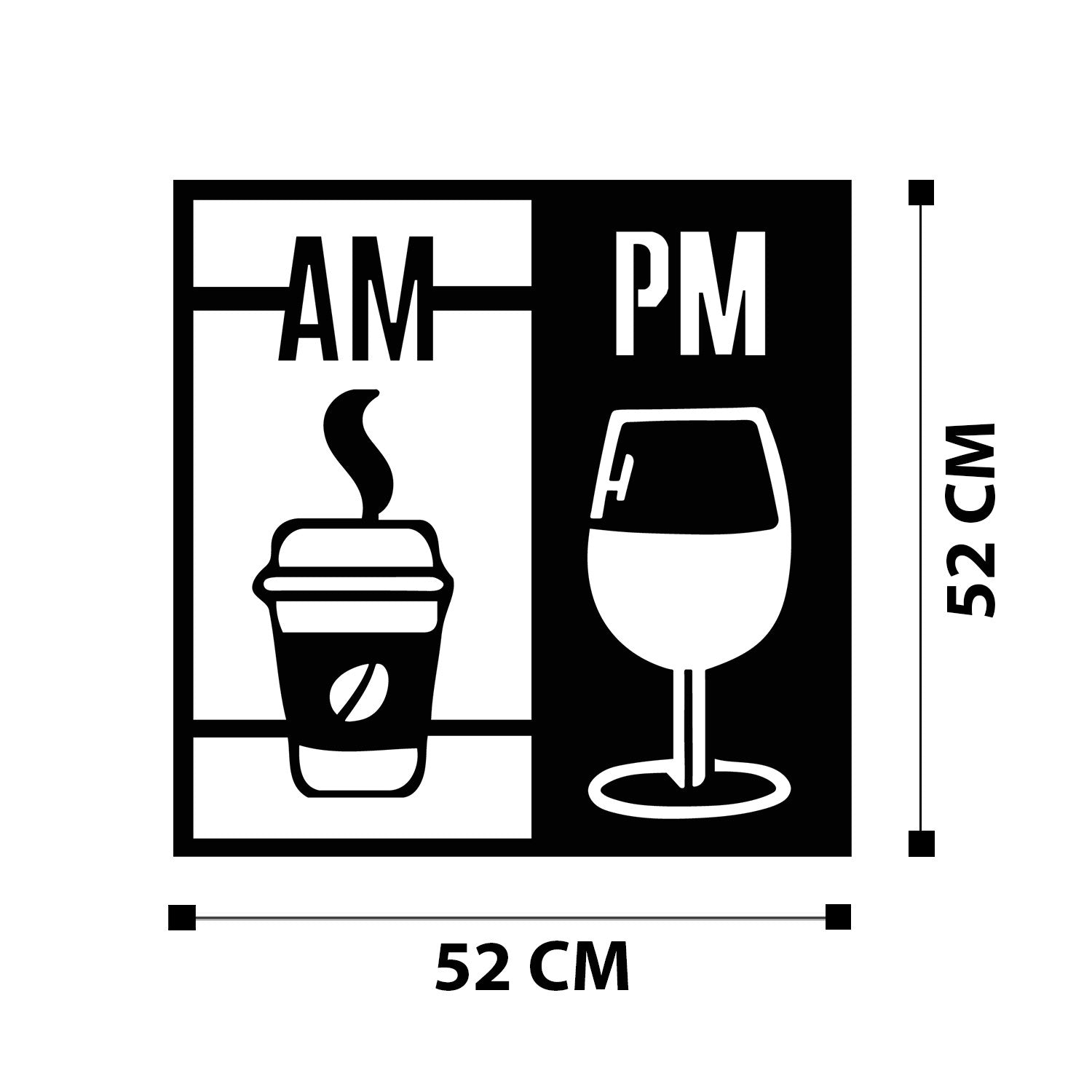 Acessório Decorativo de Parede em Metal “Selection” — Preto, 52 x 52 cm, 100% Metal