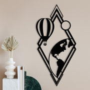 Balon Acessório Decorativo de Parede em Metal, Preto, 29 x 60 cm (279ENZ1239)
