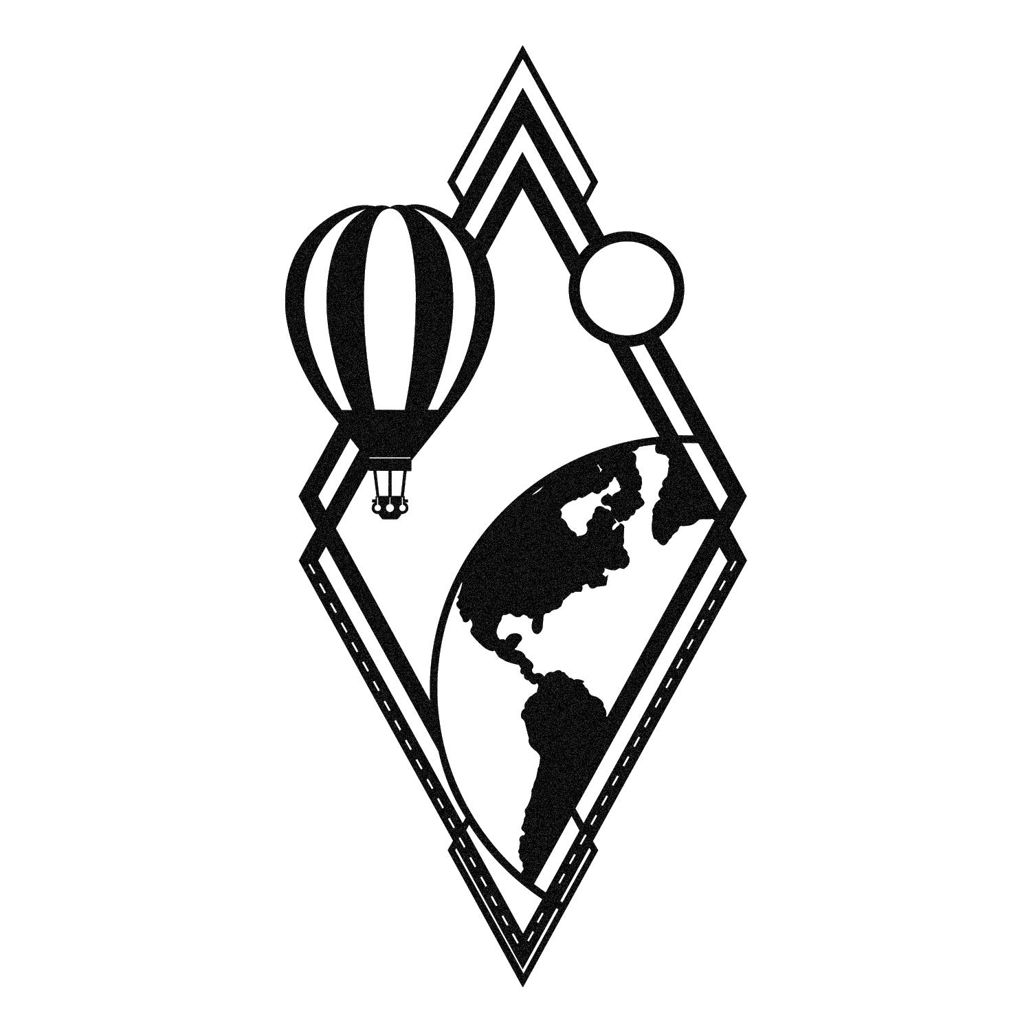 Balon Acessório Decorativo de Parede em Metal, Preto, 29 x 60 cm (279ENZ1239)