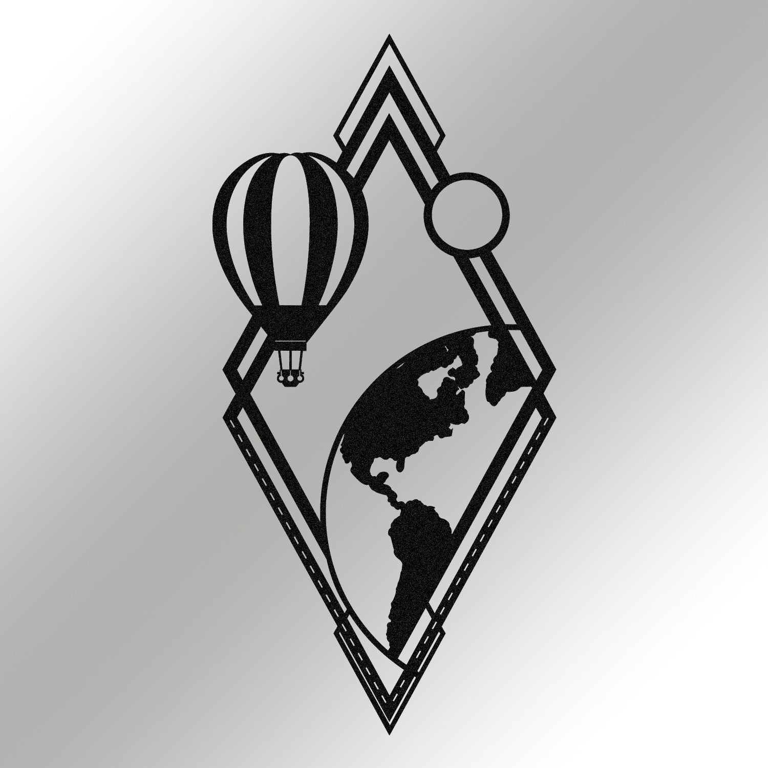Balon Acessório Decorativo de Parede em Metal, Preto, 29 x 60 cm (279ENZ1239)