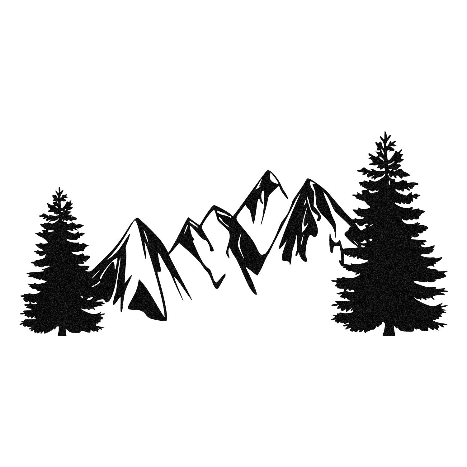 Acessório de Parede Metálico Decorativo “Pine” Preto – 100% Metal (1,2 mm), 70 x 33 cm