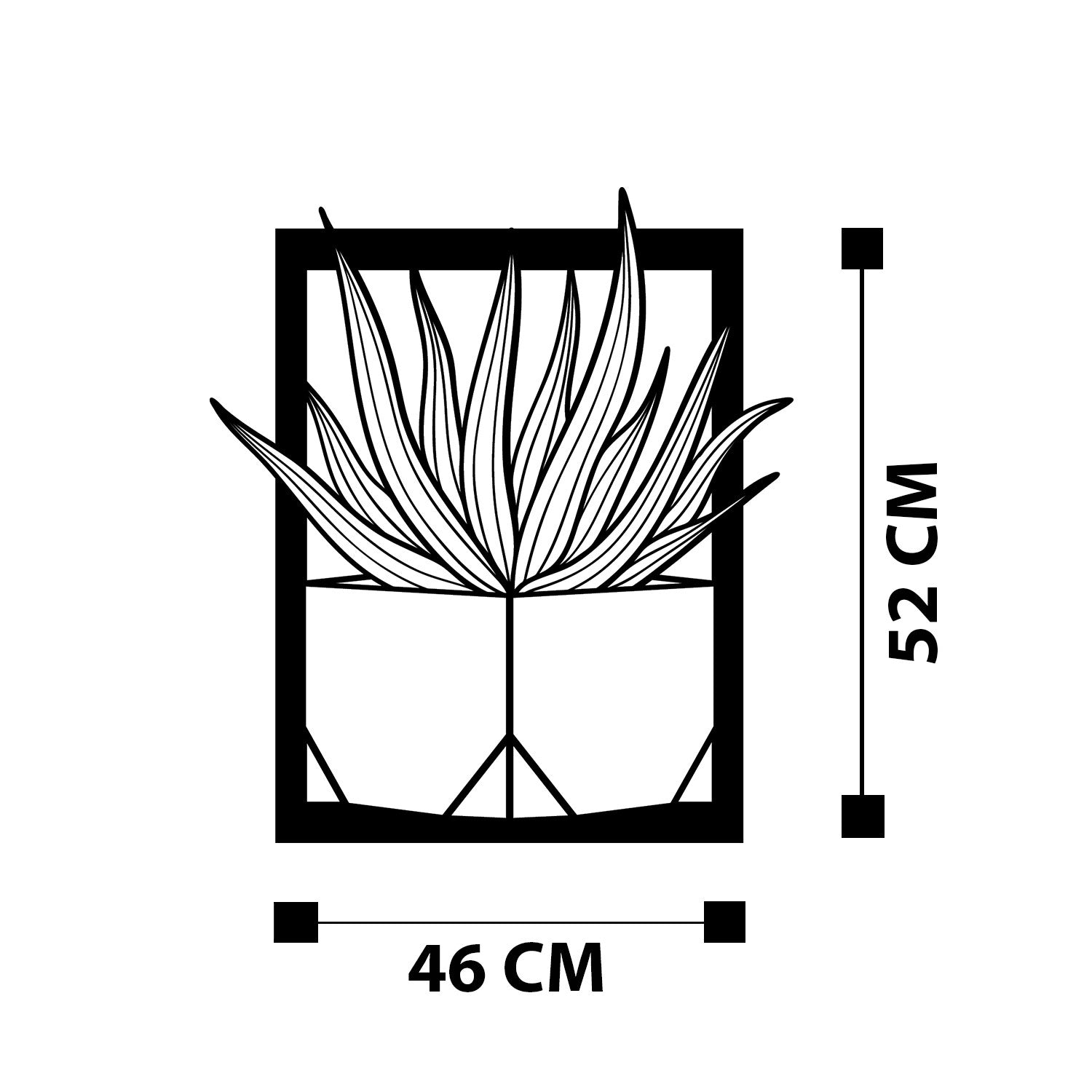 Lagom — Acessório Decorativo de Parede 100% Metal, Preto, 46 x 52 cm