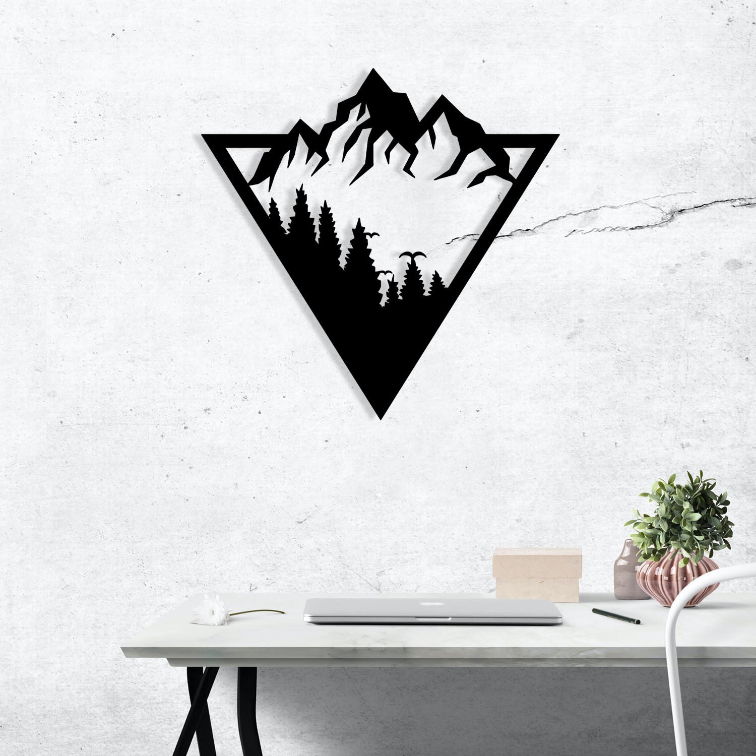Meyus Acessório Decorativo de Parede em Metal Preto 51x50 cm – 100% Metal (1,2 mm)