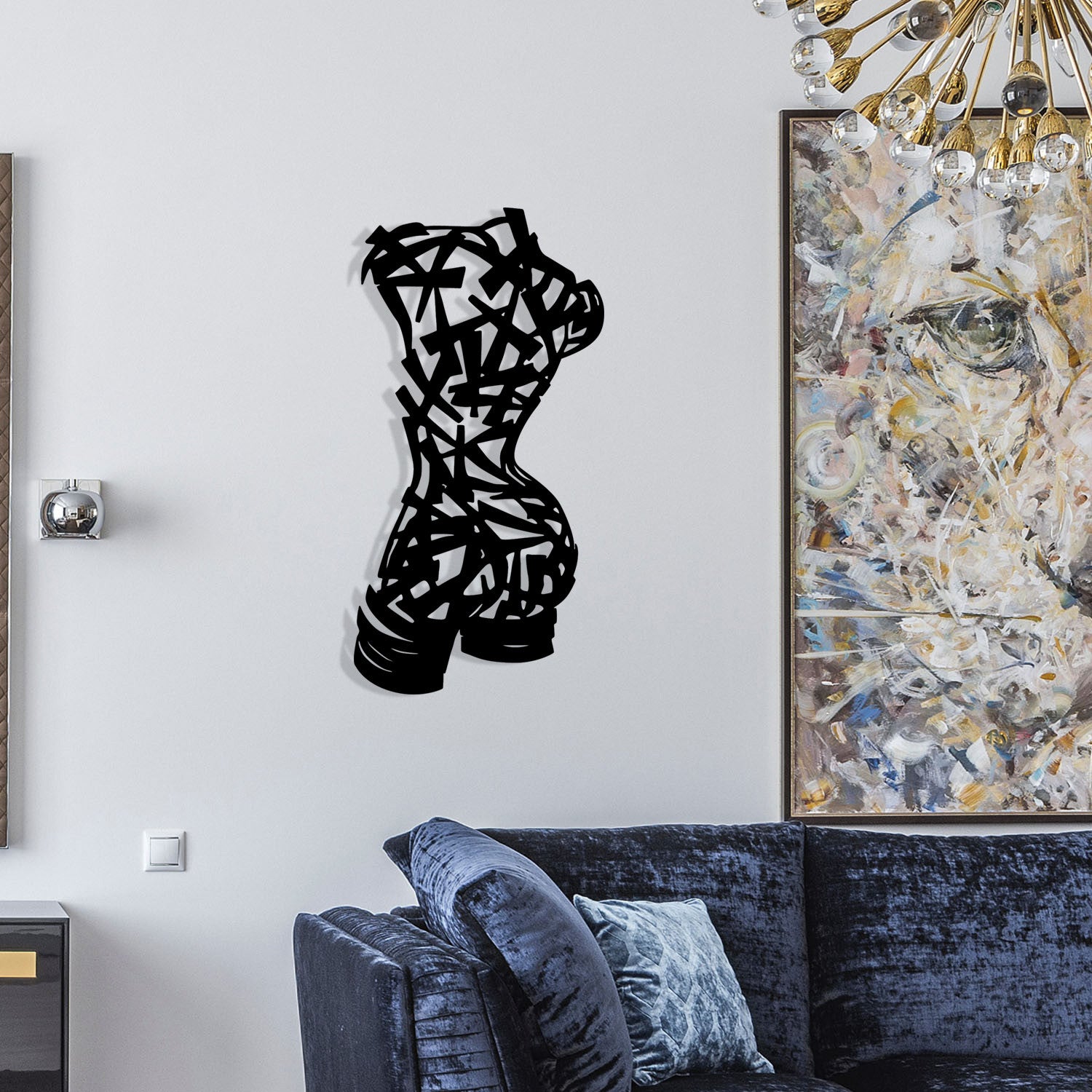 Hemdem — Acessório Decorativo de Parede em Metal, Preto, 35 x 68 cm, Espessura 1,2 mm, 1,362 kg (279ENZ1249)