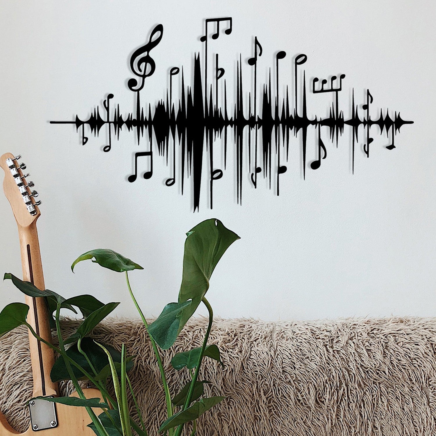 Acessório de parede decorativo de metal preto elegante, 69 x 37 cm | 100% metal, 1,2 mm de espessura | Perfeito para decoração moderna e arte de parede exclusiva
