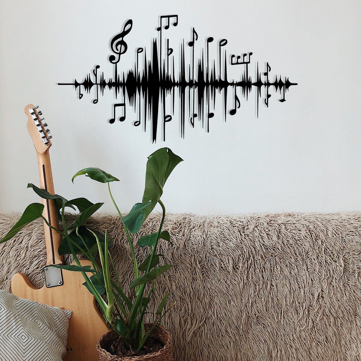 Acessório de parede decorativo de metal preto elegante, 69 x 37 cm | 100% metal, 1,2 mm de espessura | Perfeito para decoração moderna e arte de parede exclusiva