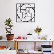 Proporção Áurea – Acessório Decorativo de Parede em 100% Metal Preto, 52x52 cm