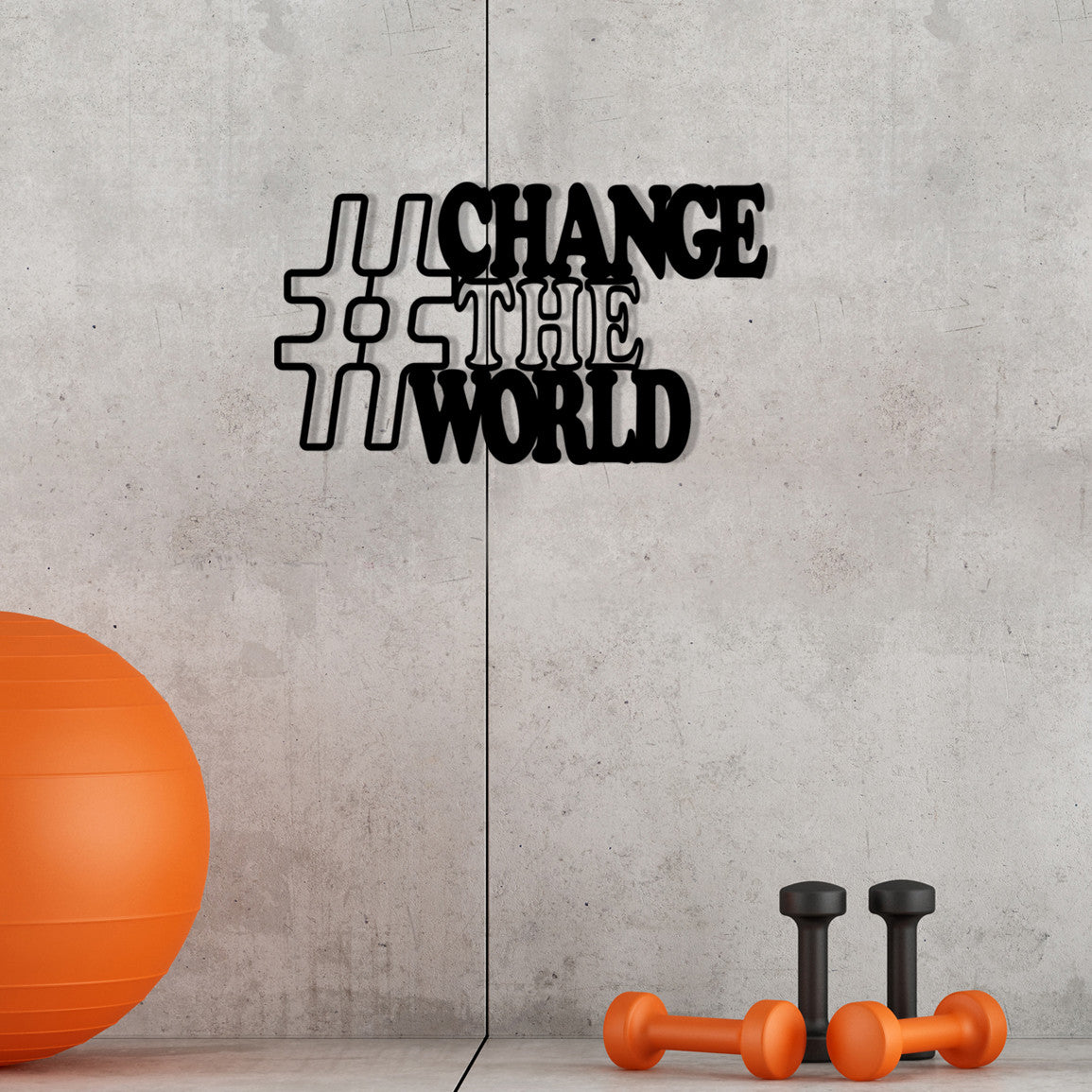 Change — Acessório Decorativo de Parede em 100% Metal, Preto, 70 x 40 cm