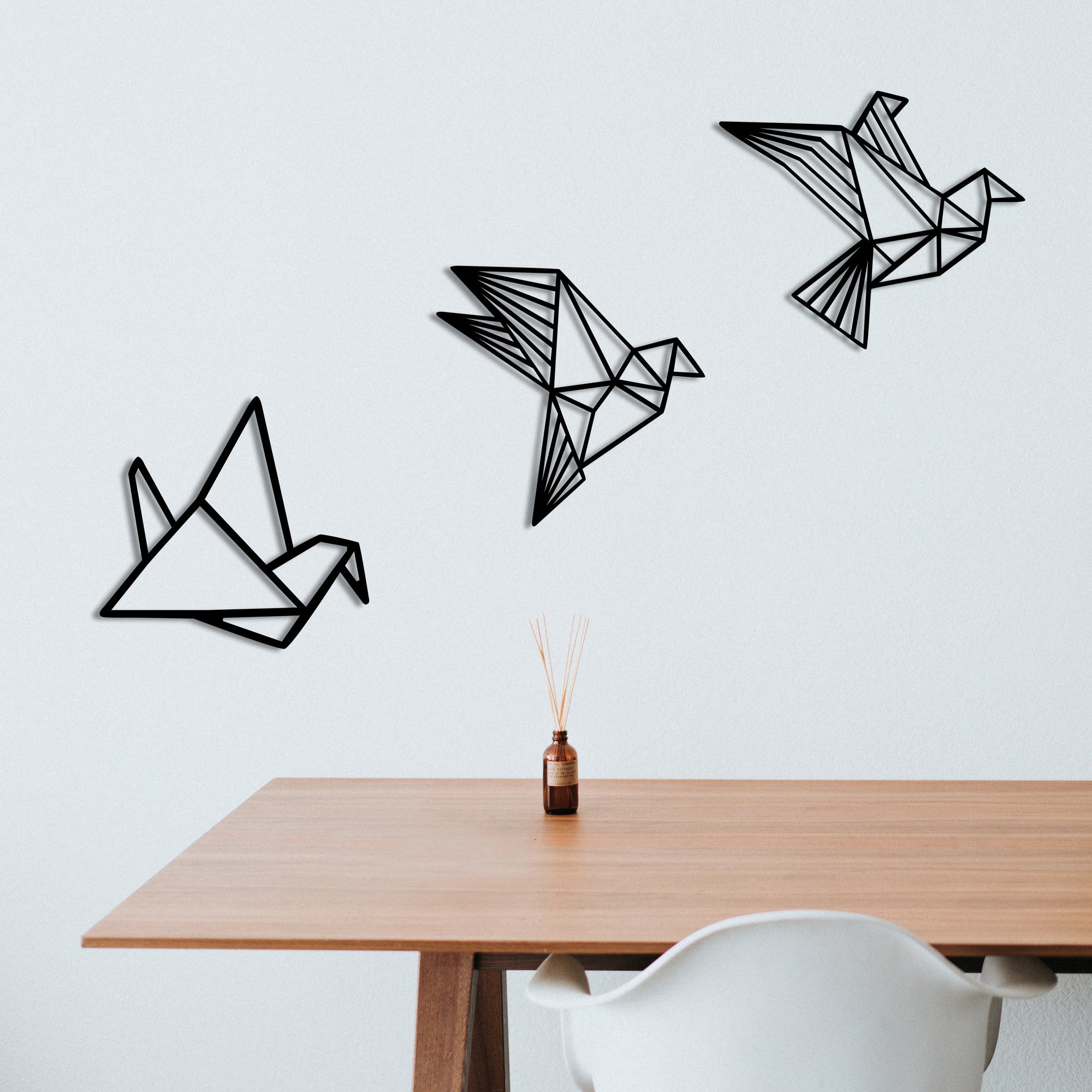 Origami — Acessório Decorativo de Parede em 100% Metal Preto, 100 x 31 cm