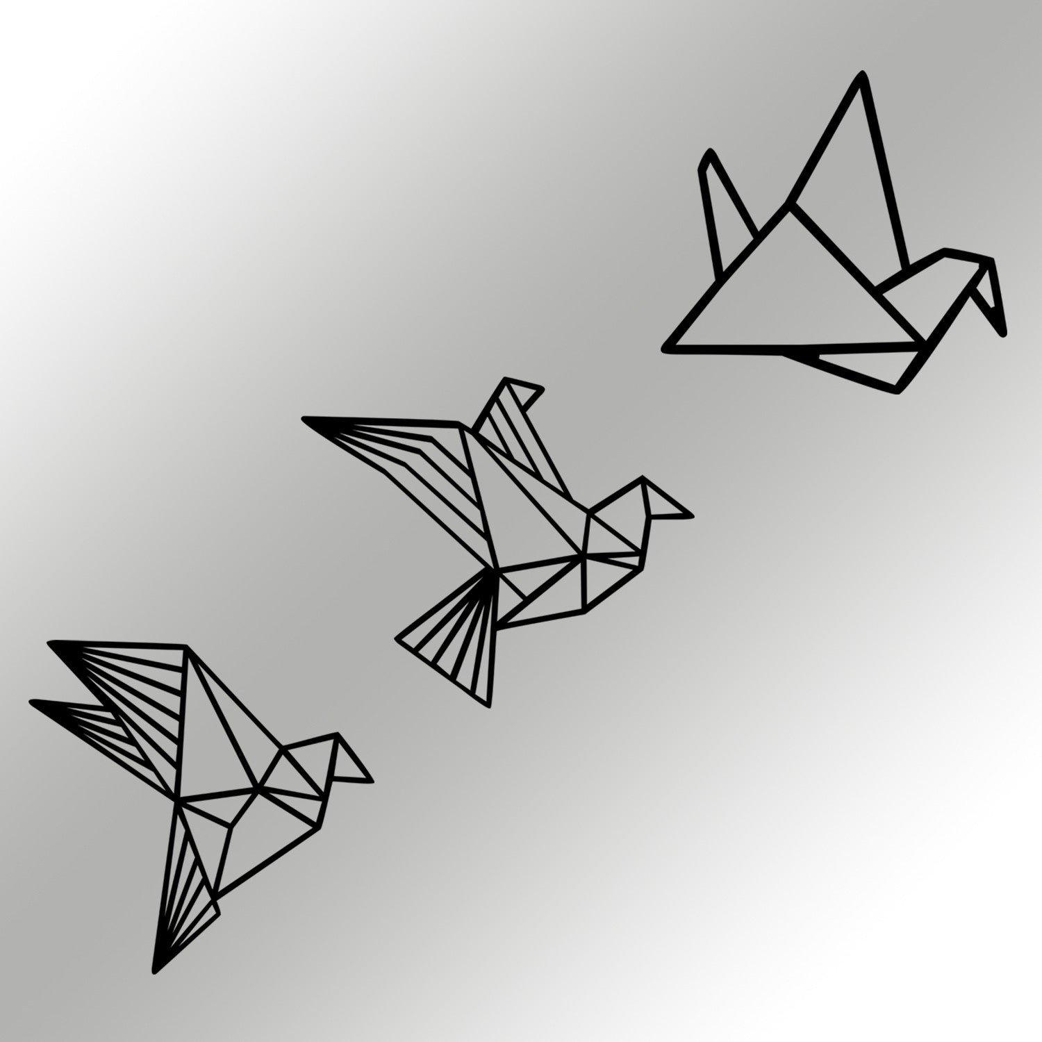 Origami — Acessório Decorativo de Parede em 100% Metal Preto, 100 x 31 cm