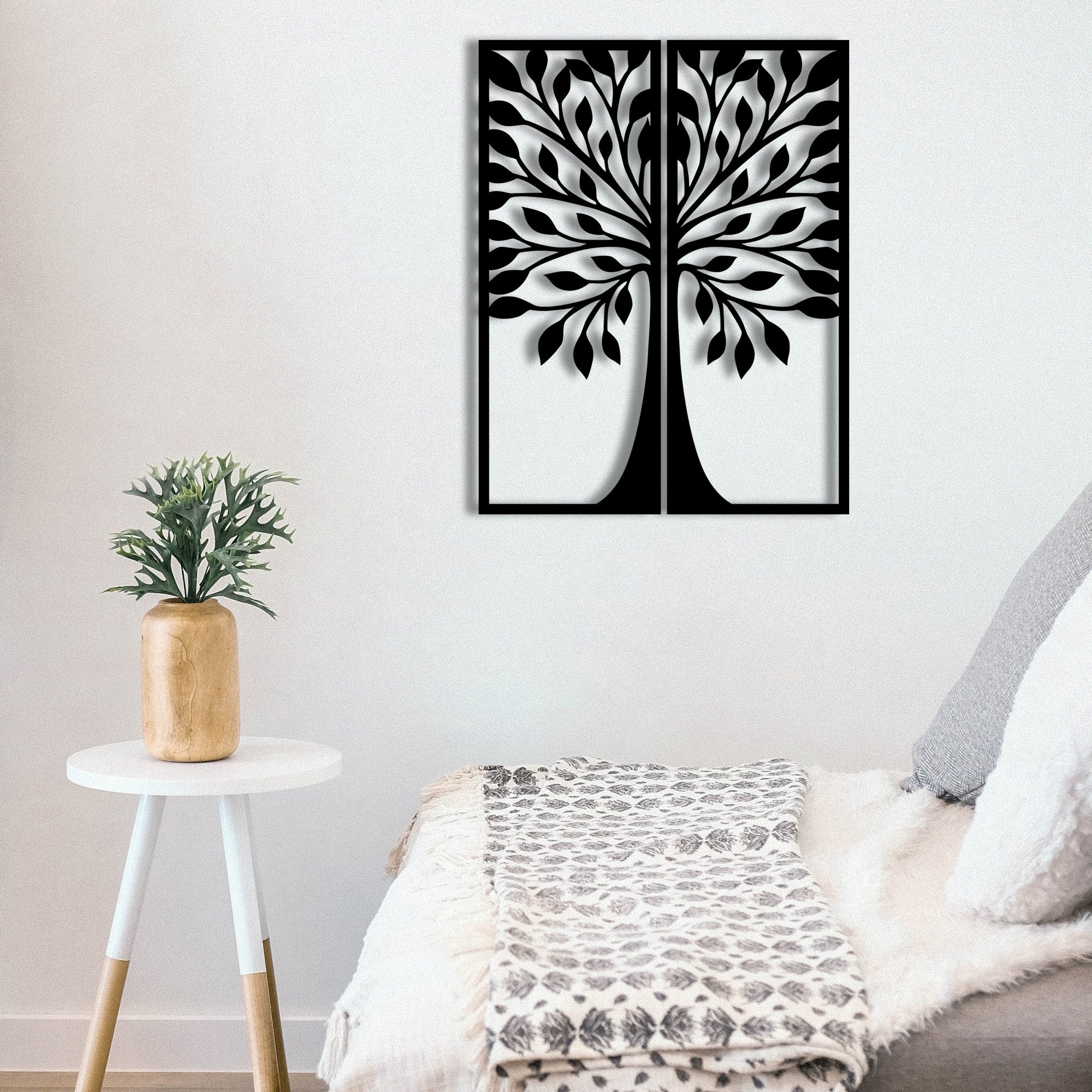 Efsane – Acessório Decorativo de Parede em Metal Preto (100% metal, 1,2 mm), 51 x 65 cm